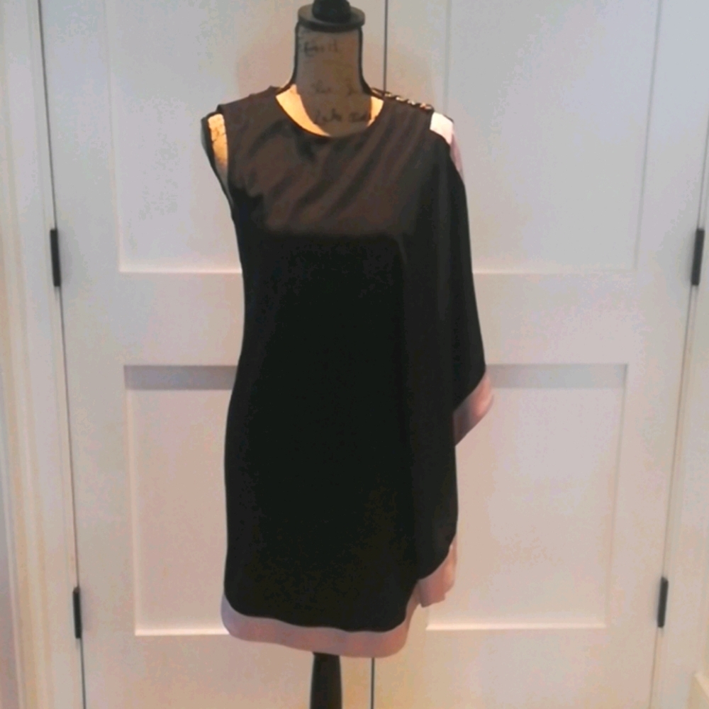 Ted Baker Bolty One Sided Draped Tunic Dress Black